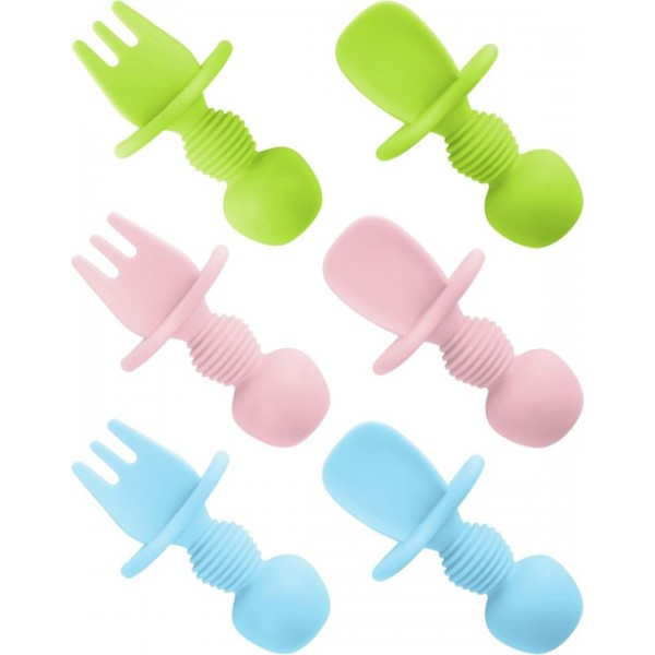 DEYI 6 Pcs Silicone Baby Spoons First Stage and Fo...