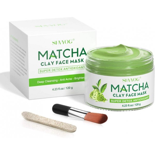 SHVYOG Green Tea Matcha Clay Face Mask, Antioxidan...