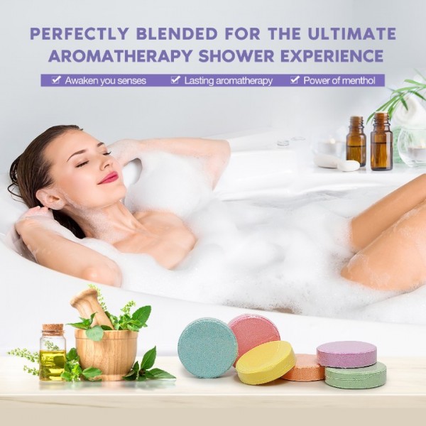 Shower Steamers Tablets, Aromatherapy Shower Vapor Tablet-Set of 12 Bath Bombs Infused with Pure Essential Oils for Home Vaporizing Spa & Stress Congestion